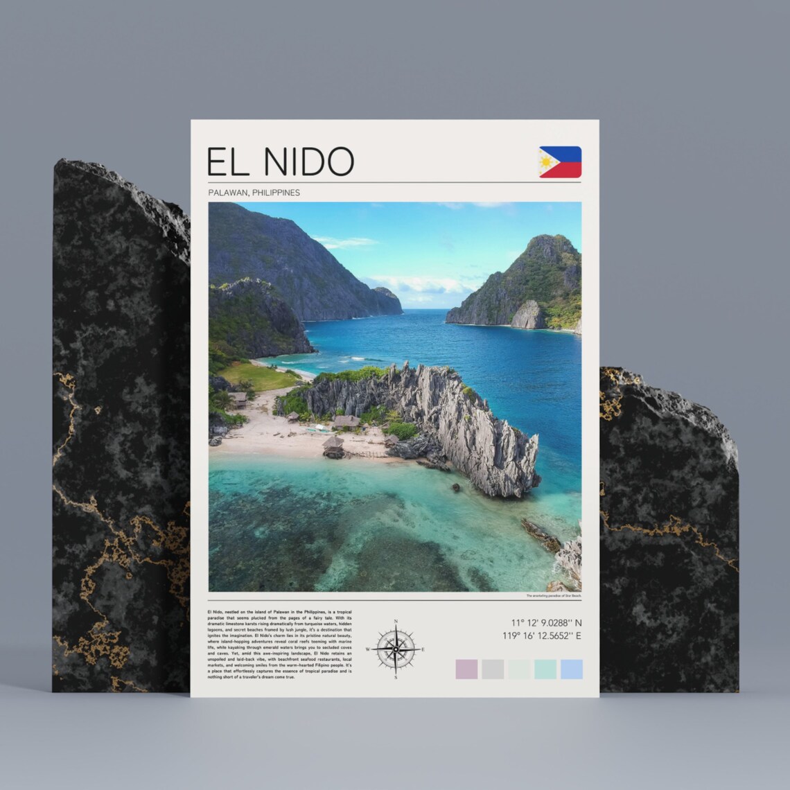 Palawan El Nido Tropical Beach Travel Poster - Image 3