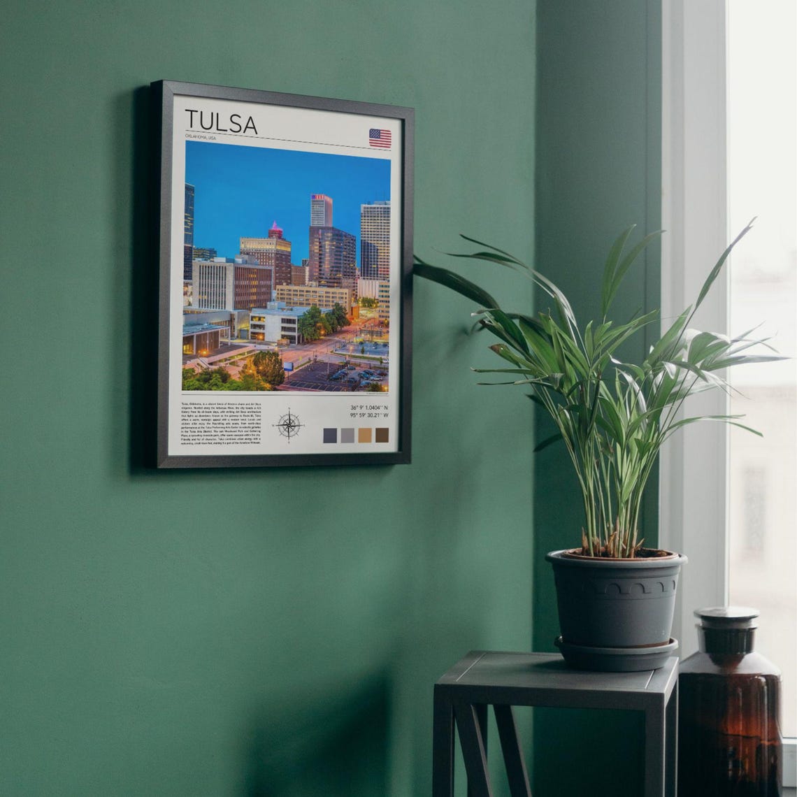 Tulsa Oklahoma Skyline Blue Hour Downtown City Lights Poster - Image 2