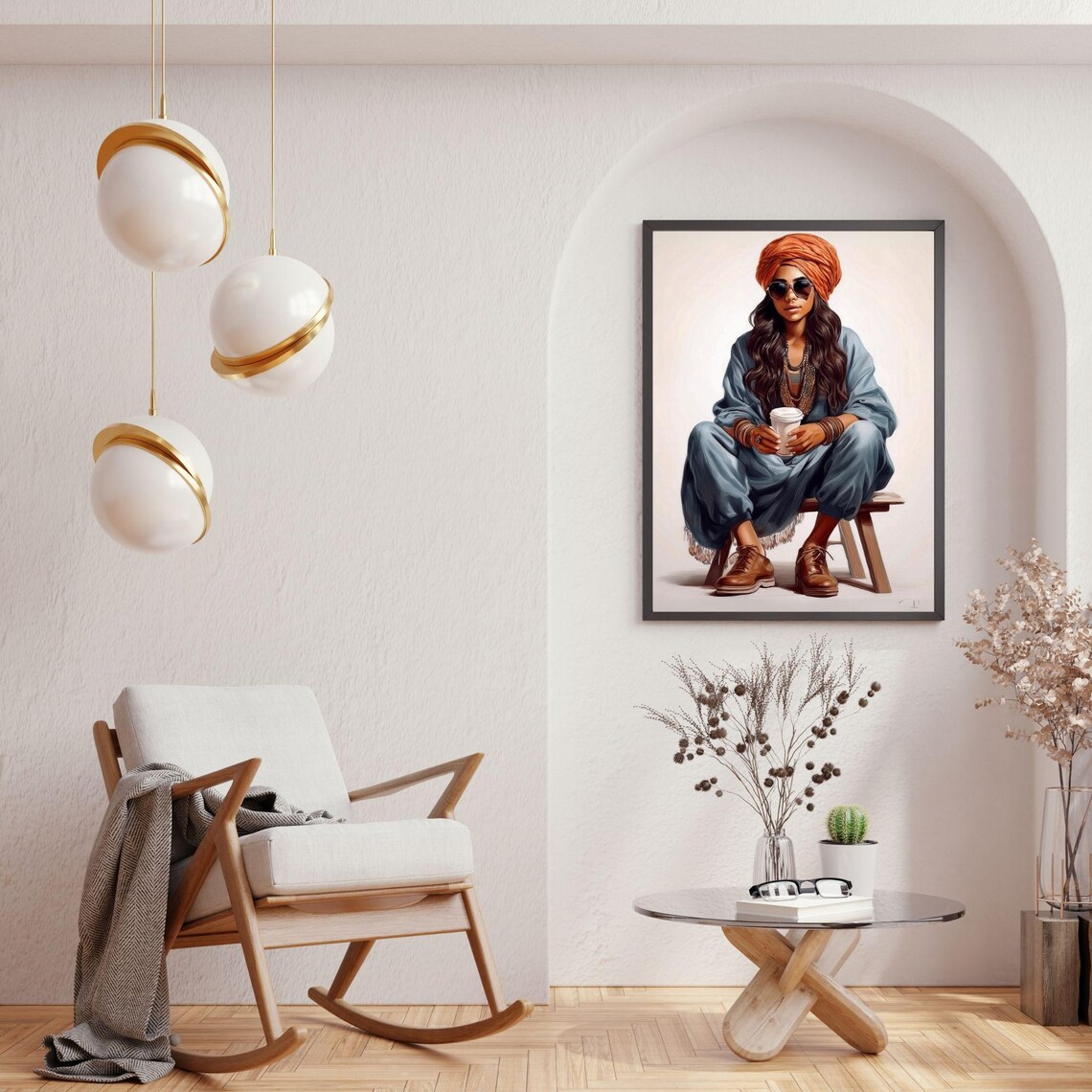 Modern Indian Woman Sitting, Indian Pop Art - Image 4