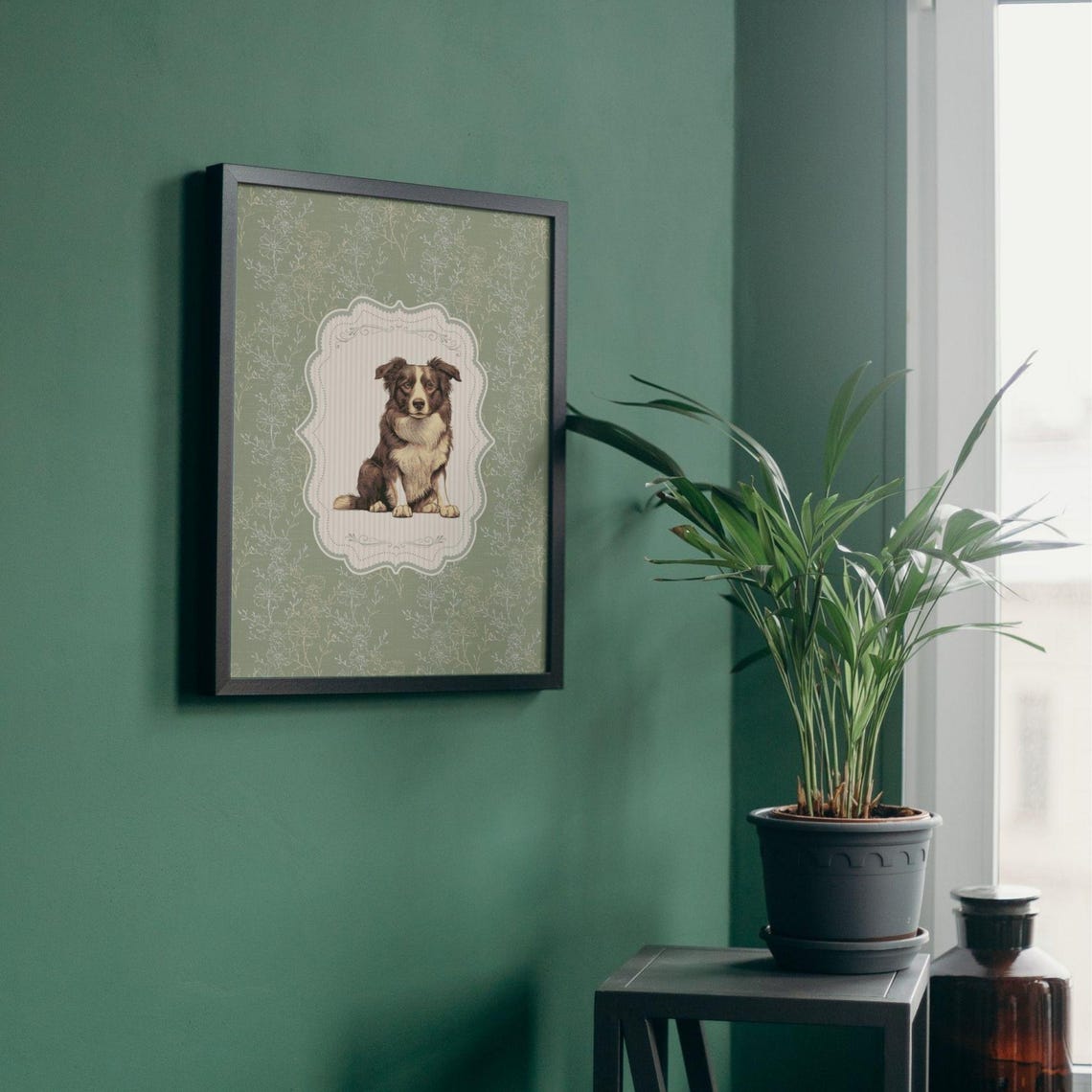 Vintage Dog Print, Floral Nursery Decor - Image 4