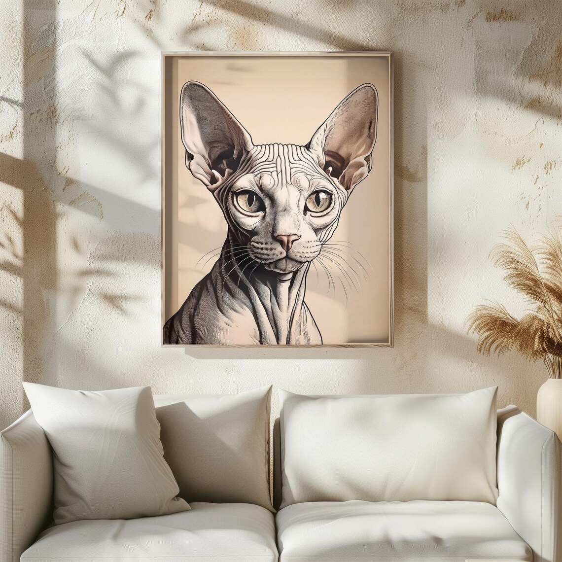 Vintage Portrait Pop Art Sphynx Cat Art Print - Image 5