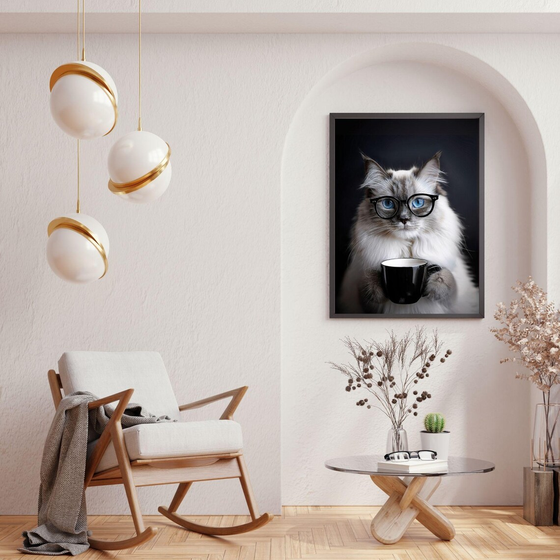 Ragdoll Cat Drinking Coffee, Funny Kitchen Art Print - Image 2