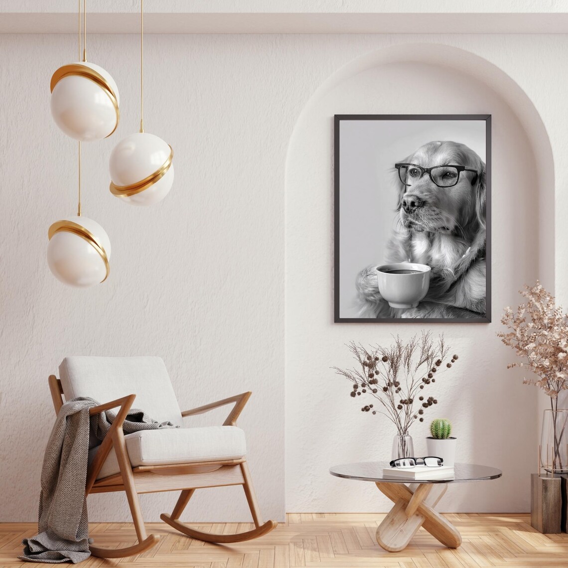 Golden Retriever Drinking Coffee - Funny Print - Image 3