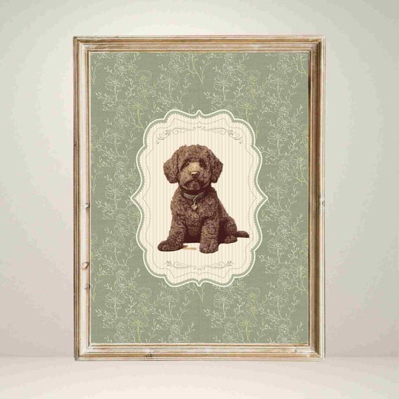 Vintage Style Dog Print, Nursery Decor
