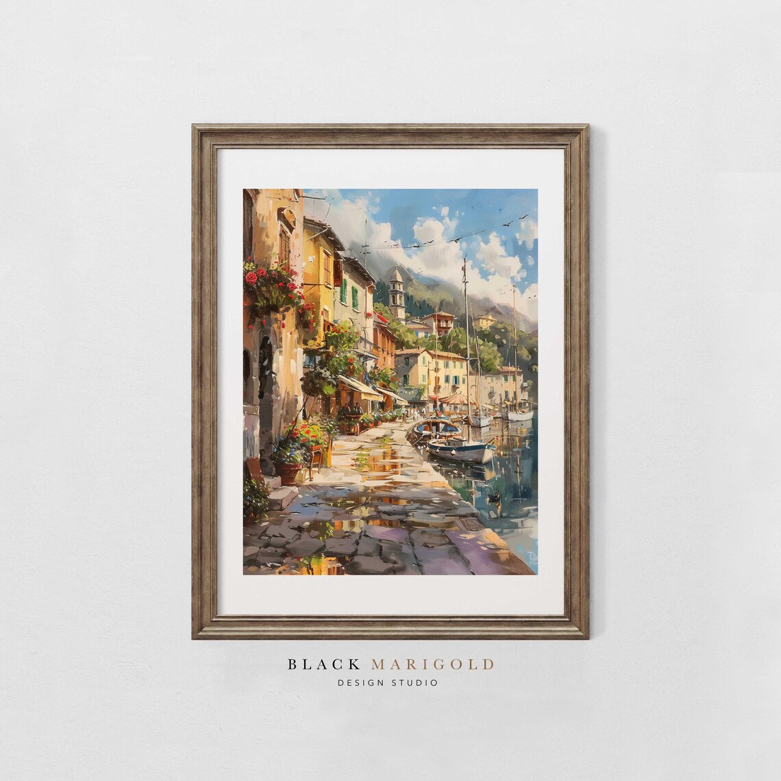 Sunlit Waters Of Hvar Vintage Oil Painting Poster - Image 2