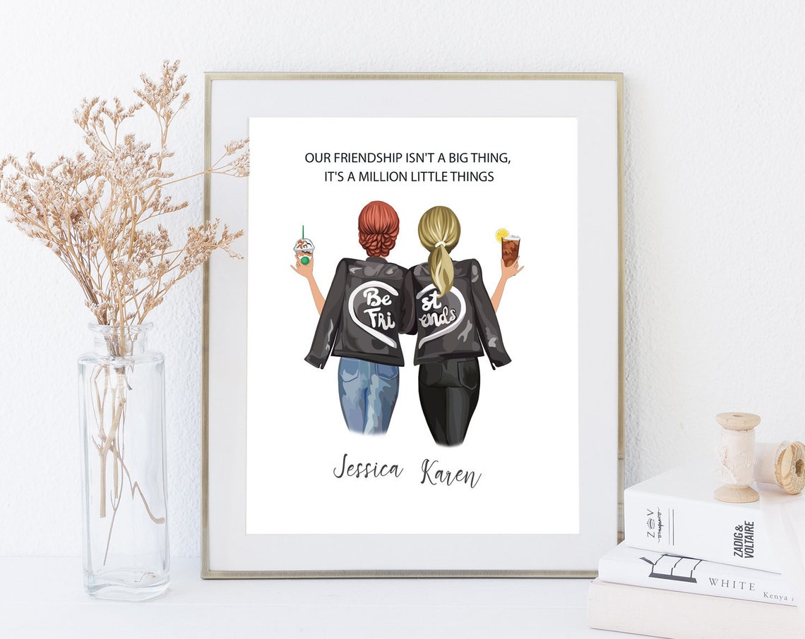 Inspirational Friendship Quote Poster Best Friend Birthday Gift