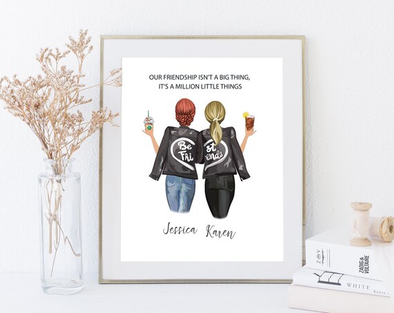 Inspirational Friendship Quote Poster Best Friend Birthday Gift