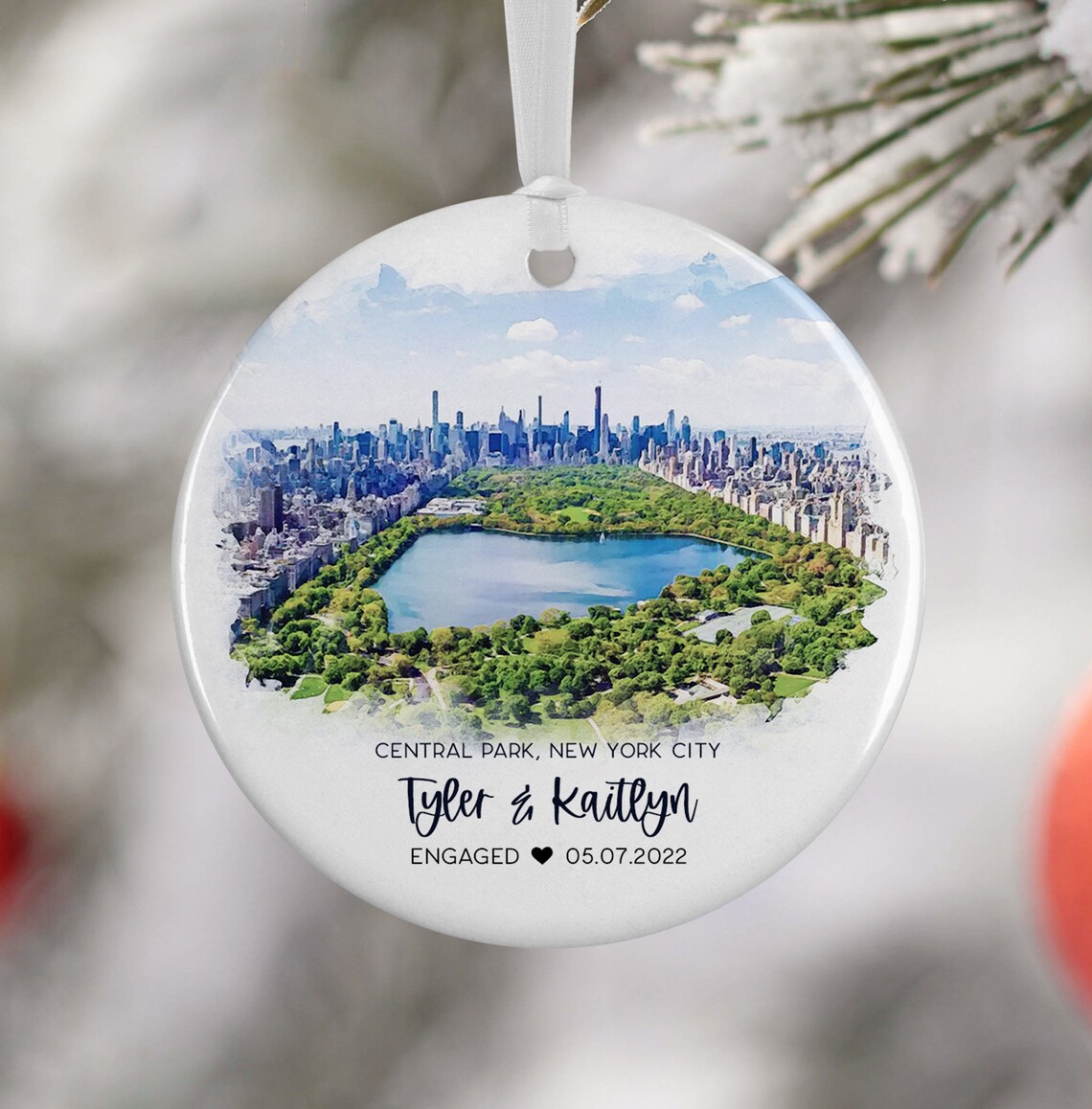 Central Park New York City Watercolor Travel Poster