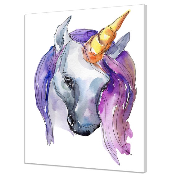 Cute Unicorn Painting Wall Art Print Kids Room Decor Colourful Animals Handmade Wall Hangings Customised Gifts Fast Free Uk Delivery