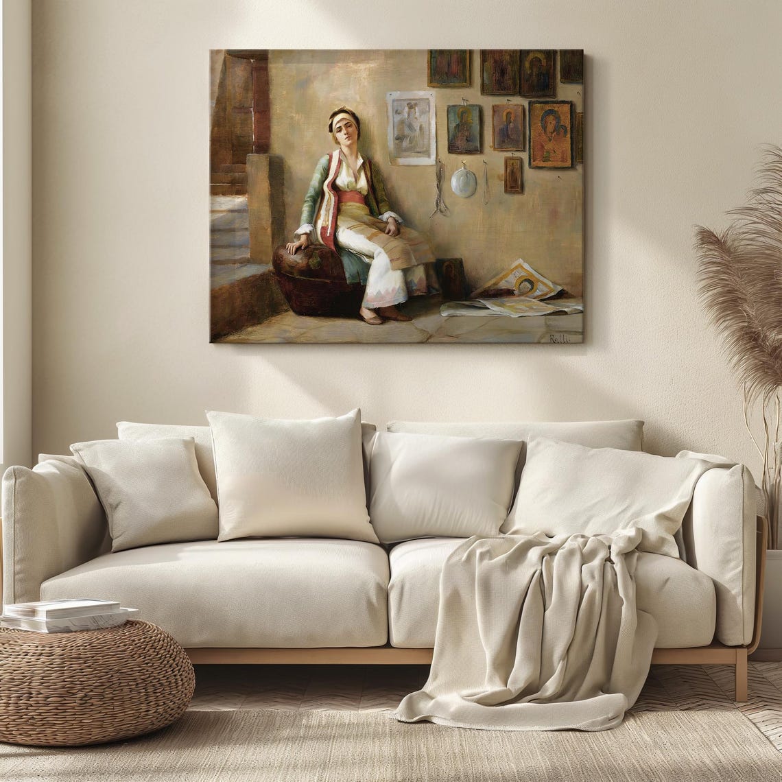 A Moments Rest Woman By Theodore Jacques Ralli Vintage Oil Art Poster - Image 3