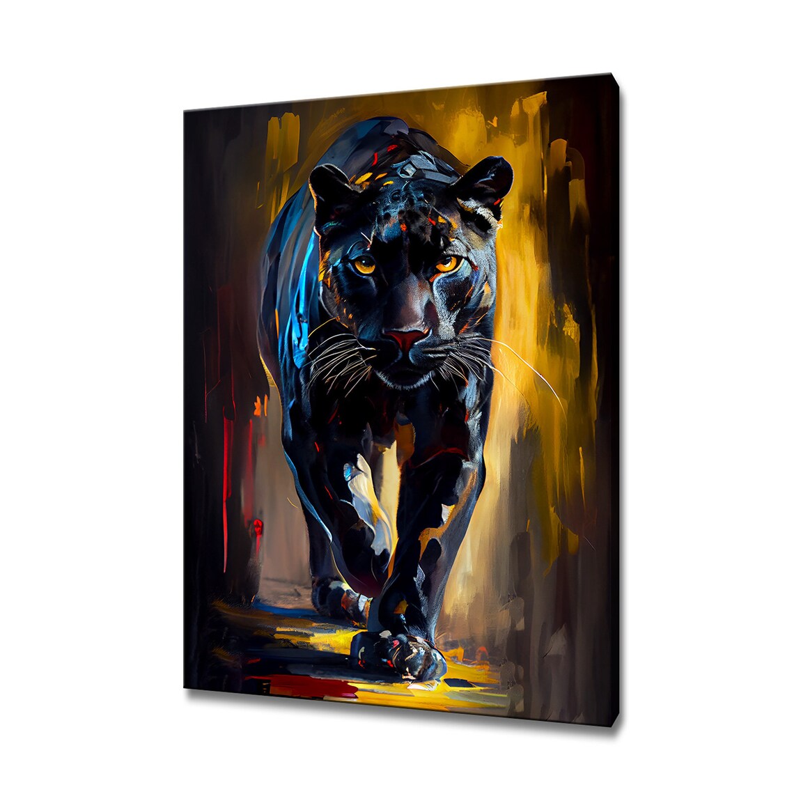 Black Panther Painting Art Print, Animal Wall Decor