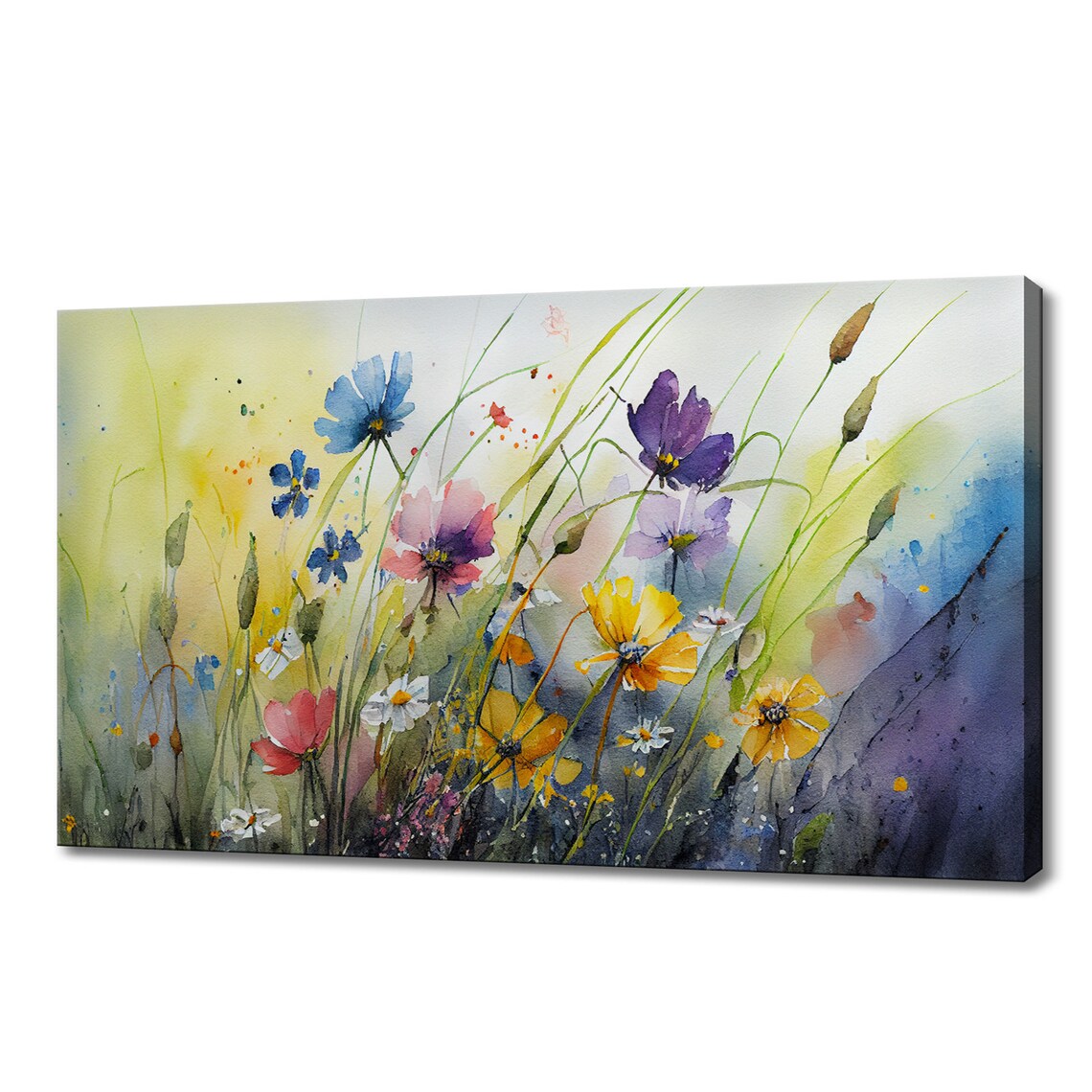 Meadow Wildflowers Watercolor Art Print, Botanical