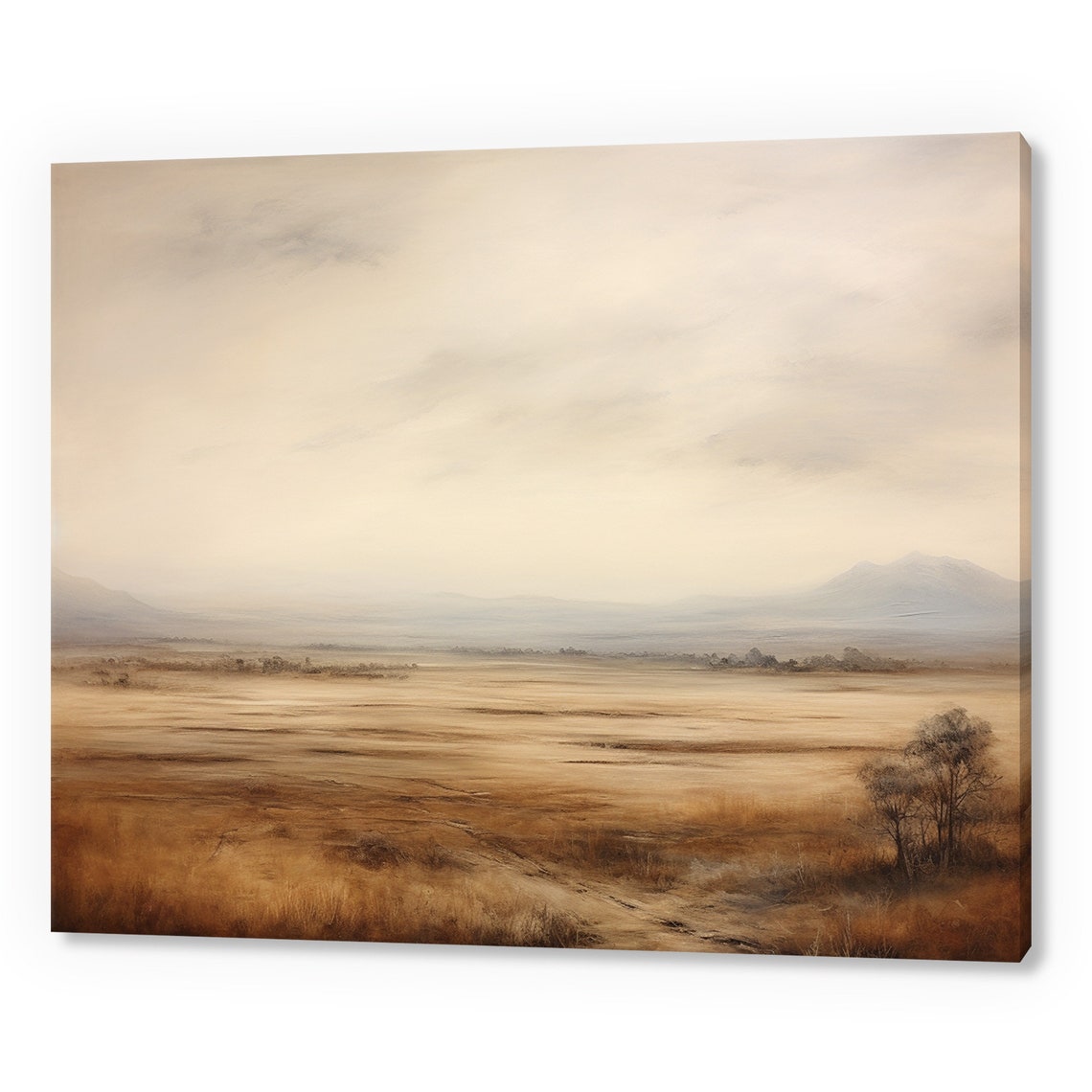 Vintage Autumn Fields Country Landscape Antique Countryside Print Moody Painting Print Living Room Wall Art Farmhouse Decor Art