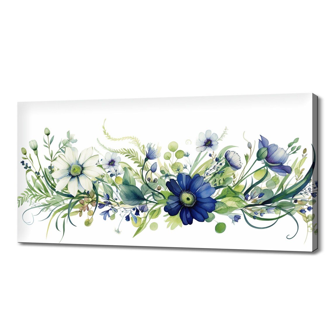 Spring Wildflowers Meadow, Watercolor Floral Art Print
