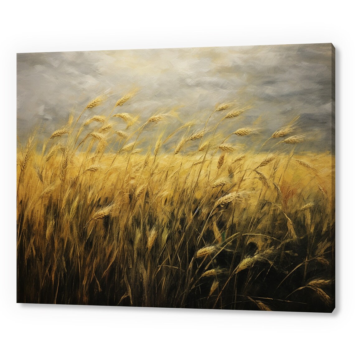 Vintage Country Wheat Fields Landscape Antique Countryside Print Moody Painting Print Living Room Wall Art Farmhouse Decor Art