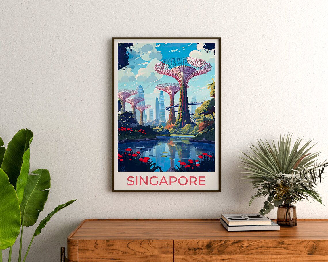 Singapore Gardens By The Bay Travel Poster, Supertree Grove - Image 3
