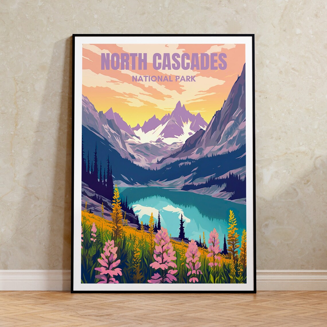 North Cascades National Park Travel Poster, Washington