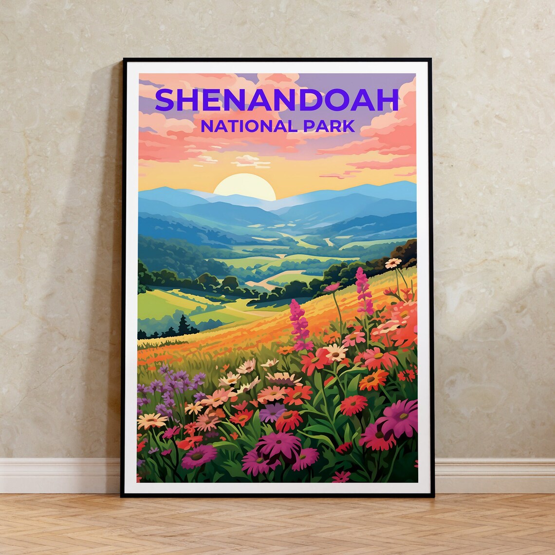 Shenandoah Virginia Travel Poster, Nature Wall Art