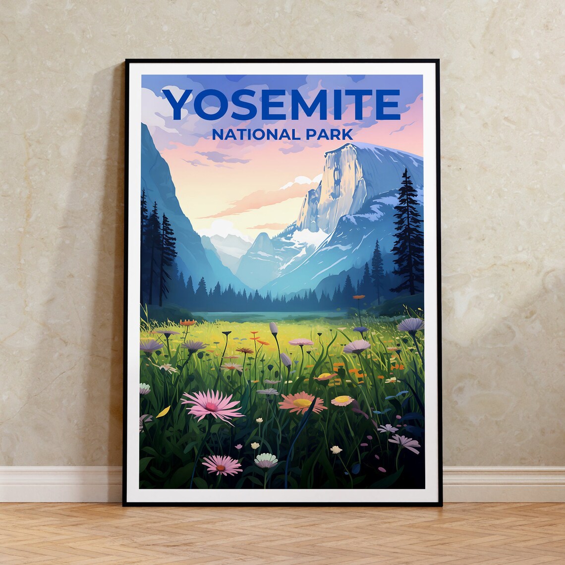 Yosemite Travel Poster, California Landscape Print