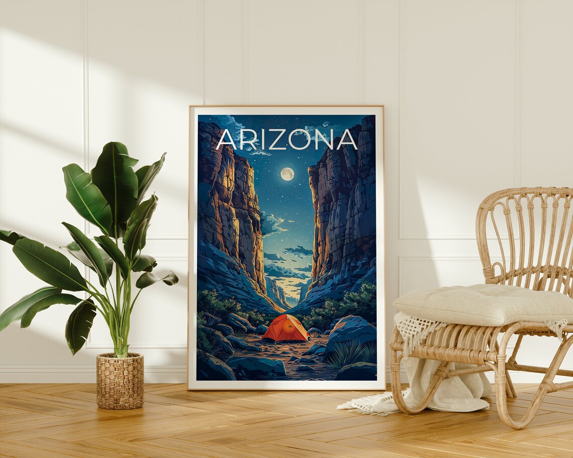 Arizona Travel Poster, Camping and Hiking Print - Image 2