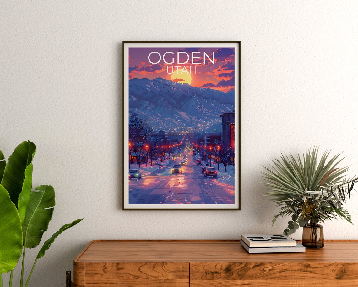 Ogden Utah Travel Poster, USA Travel Art Print - Image 3
