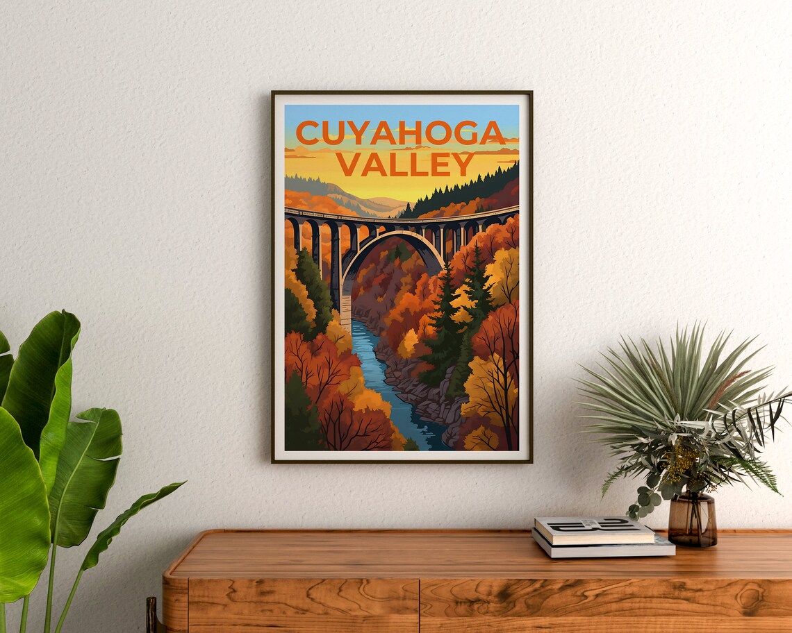 Cuyahoga Valley Travel Poster, Ohio Landscape Art - Image 3