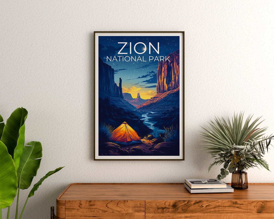 Zion National Park Travel Poster, Utah Landscape - Image 3
