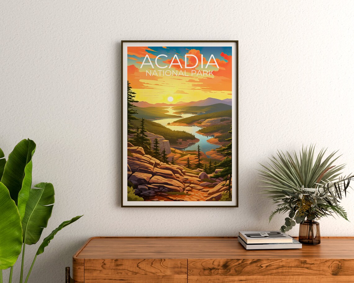 Acadia Park Travel Poster, Maine Nature Print - Image 3