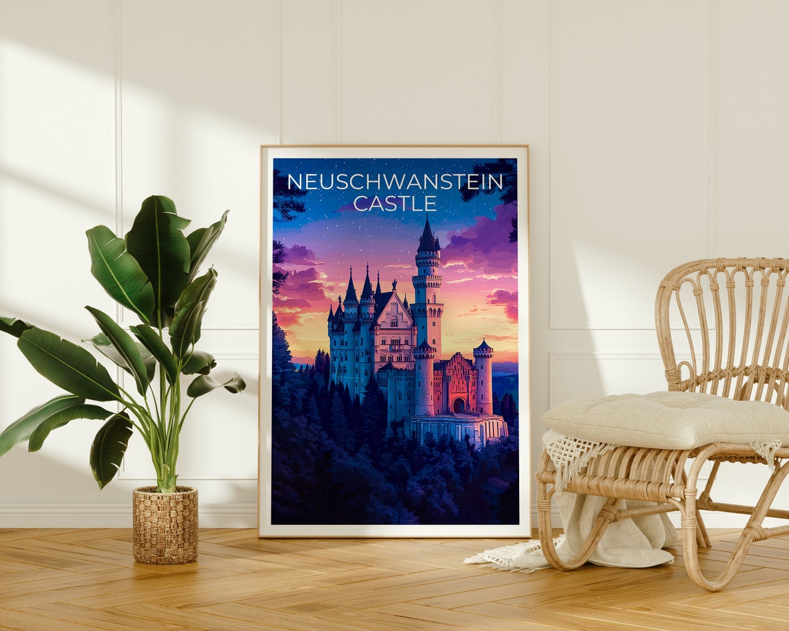 Neuschwanstein Castle Poster Neuschwanstein Castle Print Germany Poster Germany Print Germany Travel Poster Neuschwanstein Castle Art - Image 2