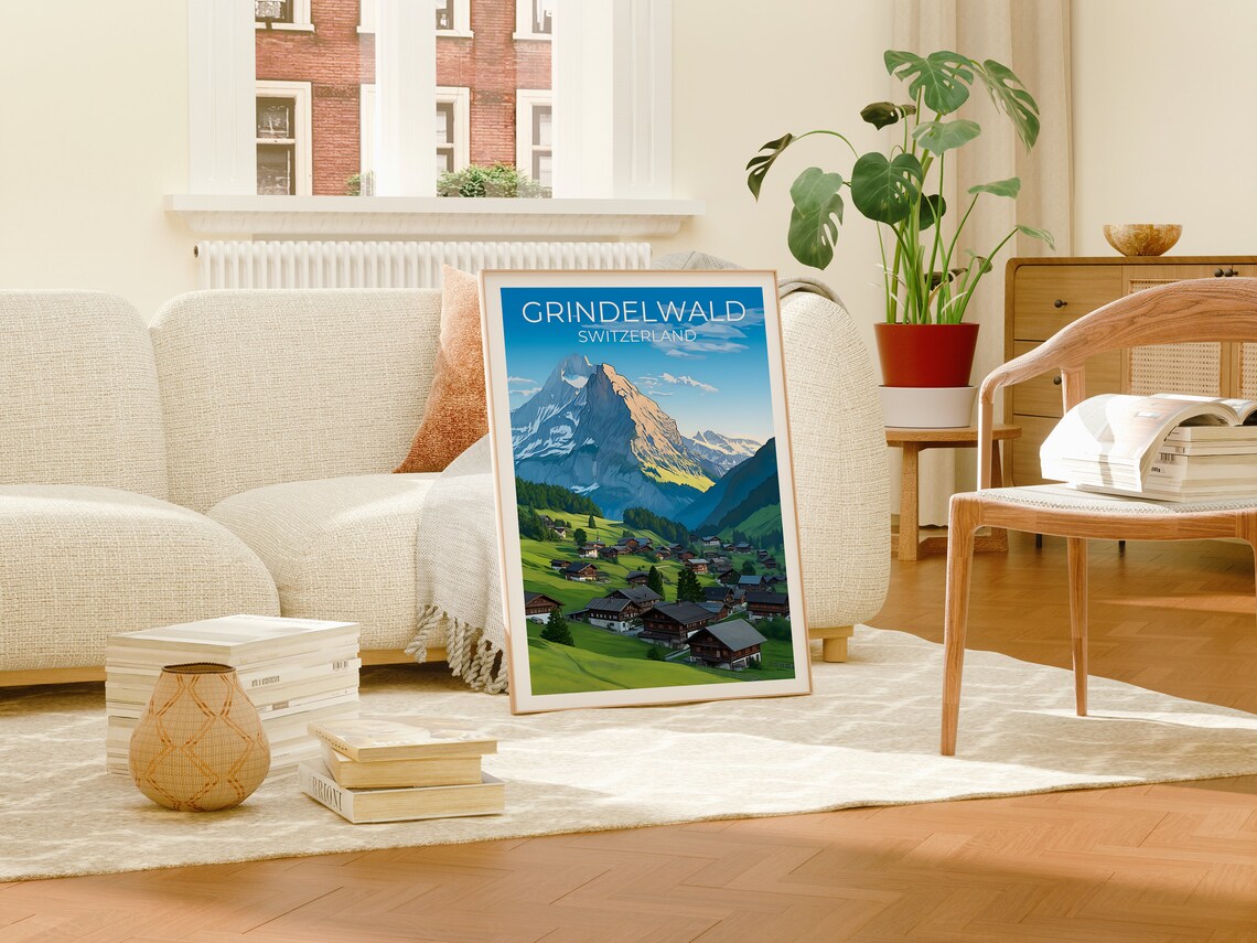 Grindelwald Travel Poster, Swiss Alps Wall Art Print - Image 4