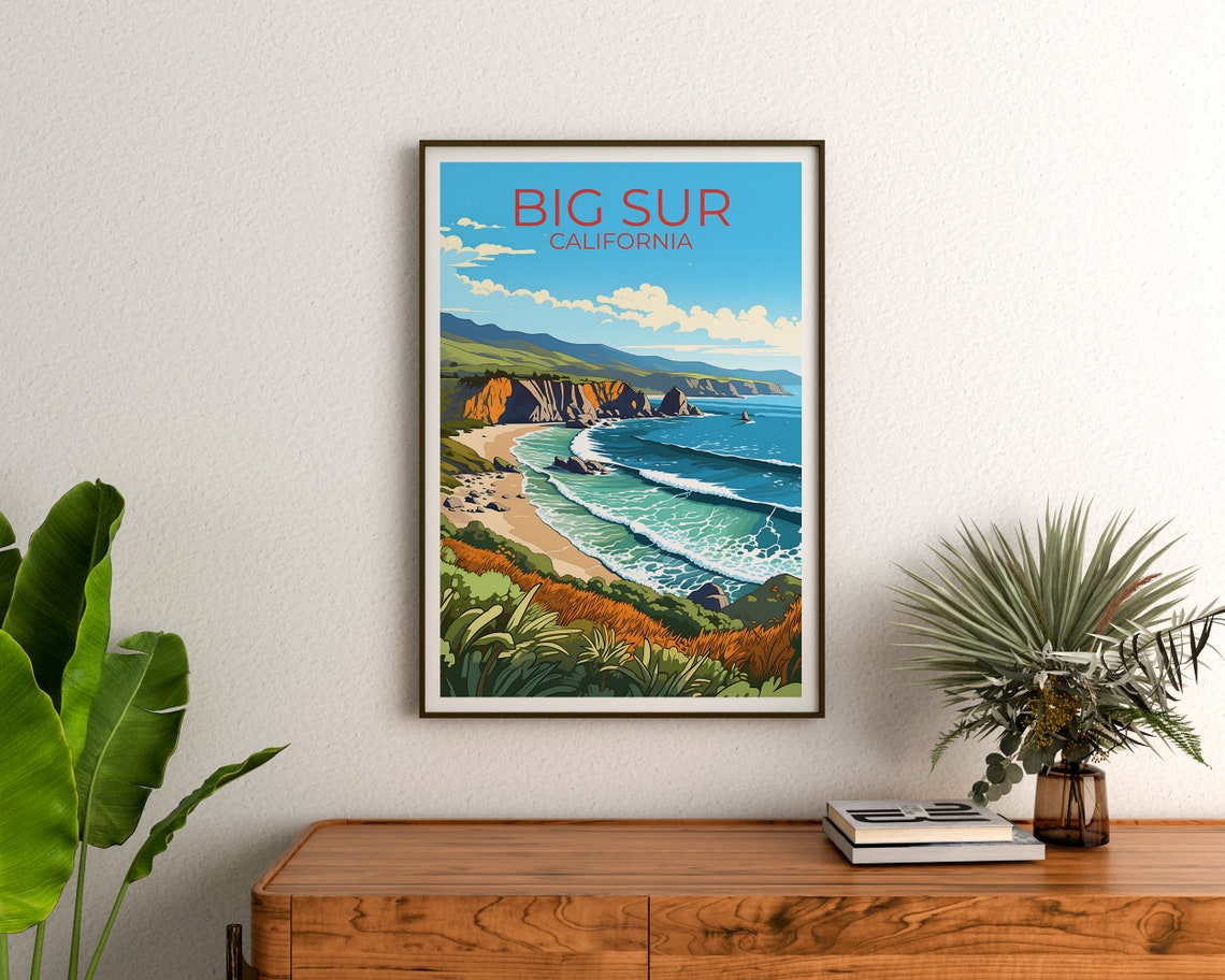 Big Sur California Rugged Coastal Cliffs Vintage Travel Poster - Image 3