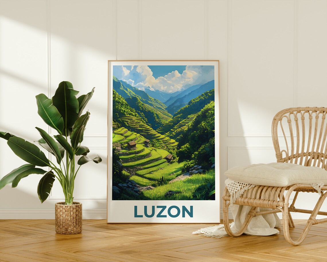 Luzon Rice Fields Travel Poster Art Print, Philippines - Image 2