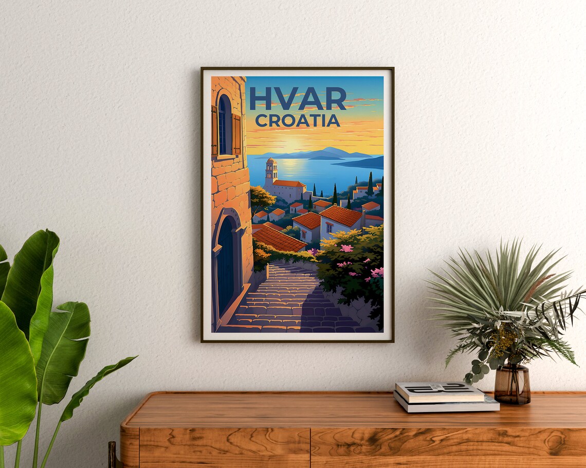 Hvar Croatia Travel Poster, Europe Wall Art Print - Image 3