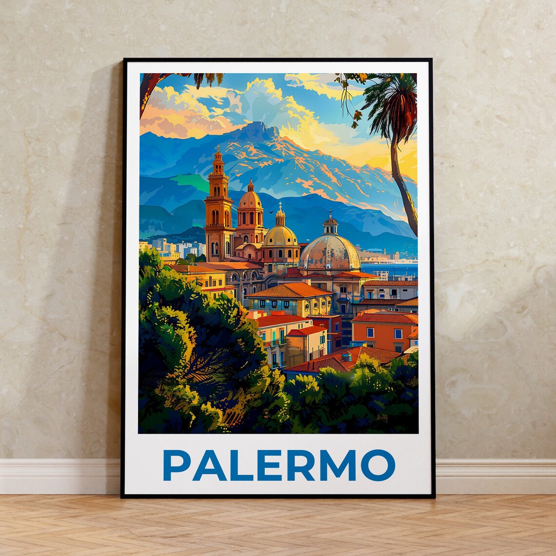 Palermo Travel Poster, Sicily Italy Art Print
