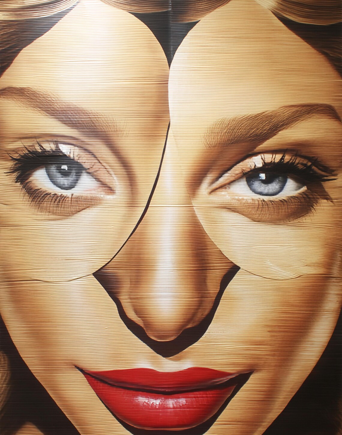 Vintage Glamour Closeup Face With Blue Eyes Red Lips Art Poster