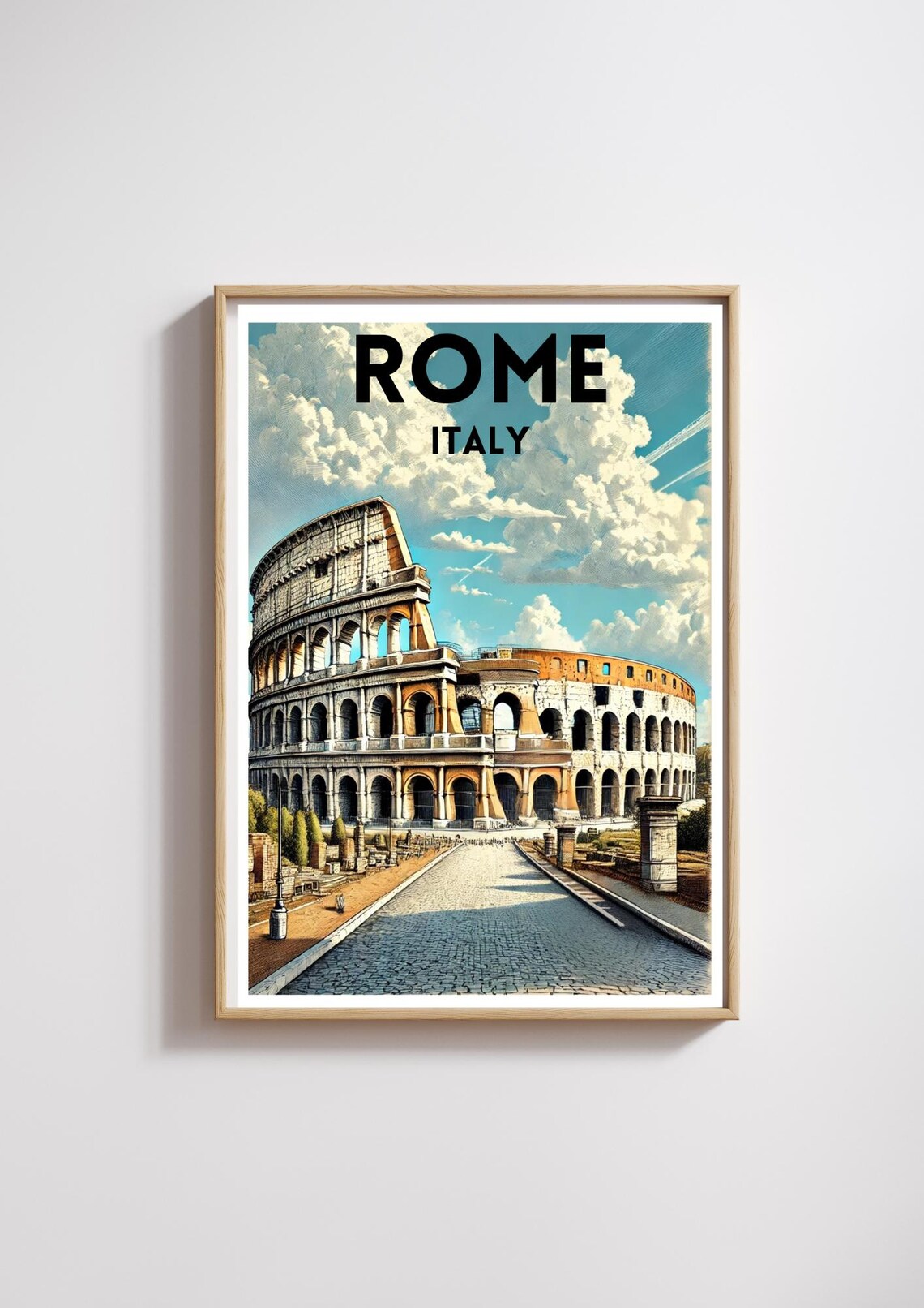 Rome Travel Poster Italian Travel Print Travel Decor Wall Art Colosseum Art Print Rome Illustration Print Rome Wall Art Modern Home Decor