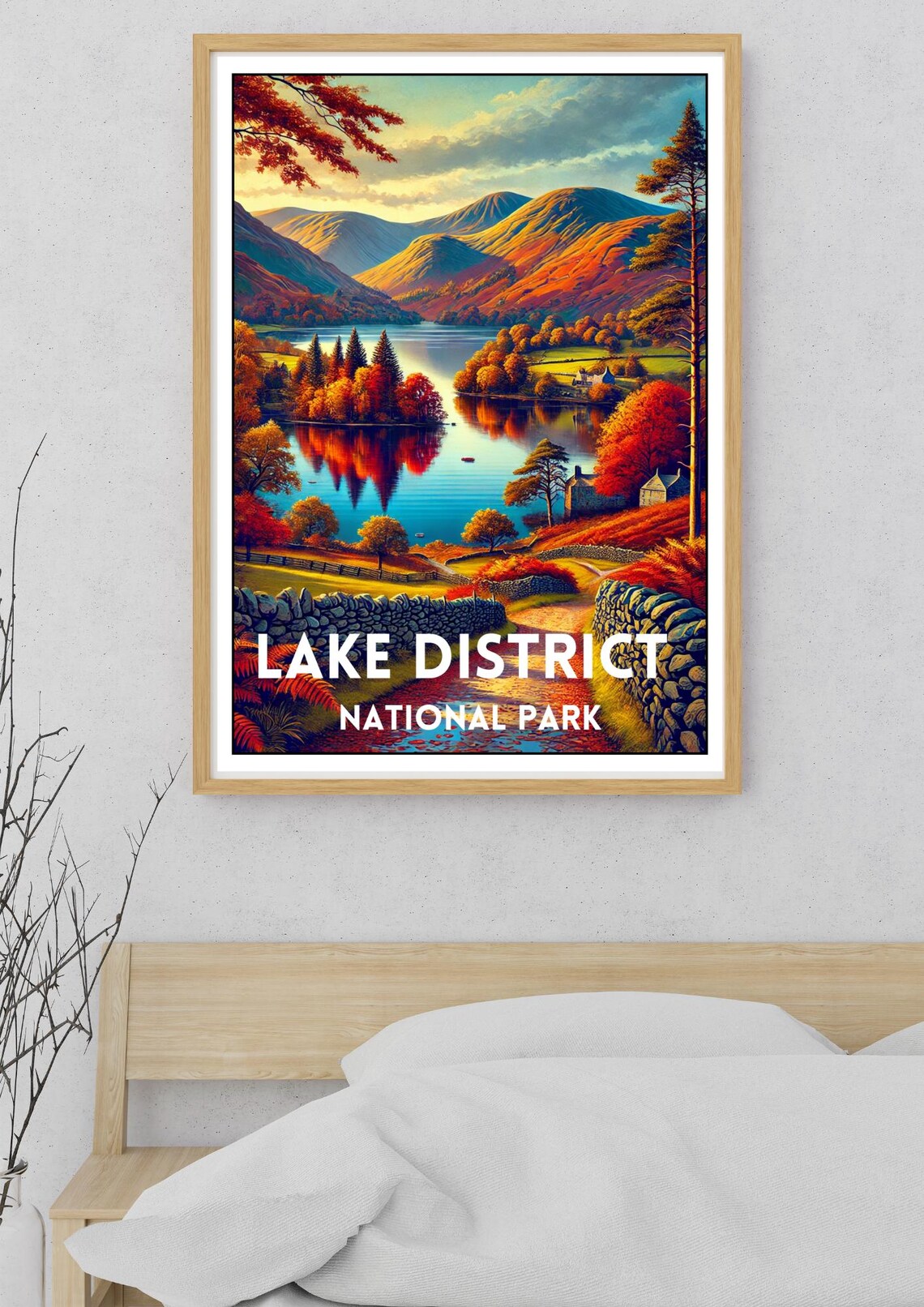 Lake District National Park England Autumn Fells Vintage Poster - Image 5
