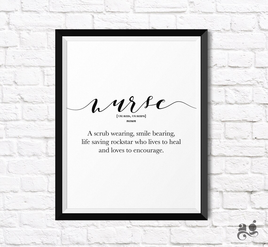 Nurse Appreciation Definition Art Print, Nurse Gift - Image 3