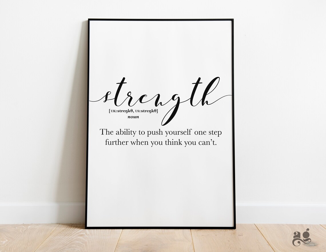 Strength Definition Typography Quote Art Print - Image 2