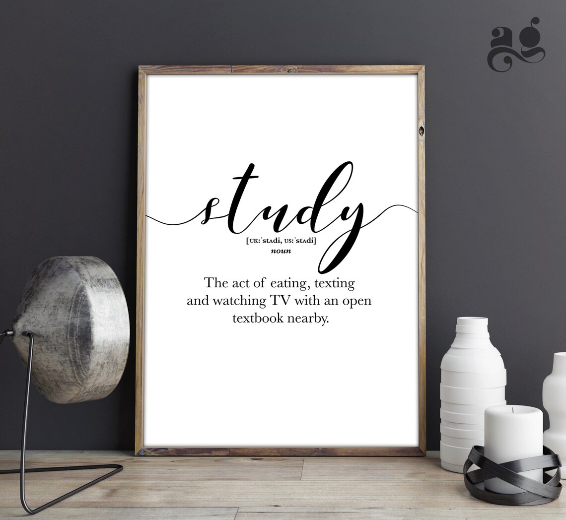 Study Definition Print, Funny Teen Study Decor - Image 2