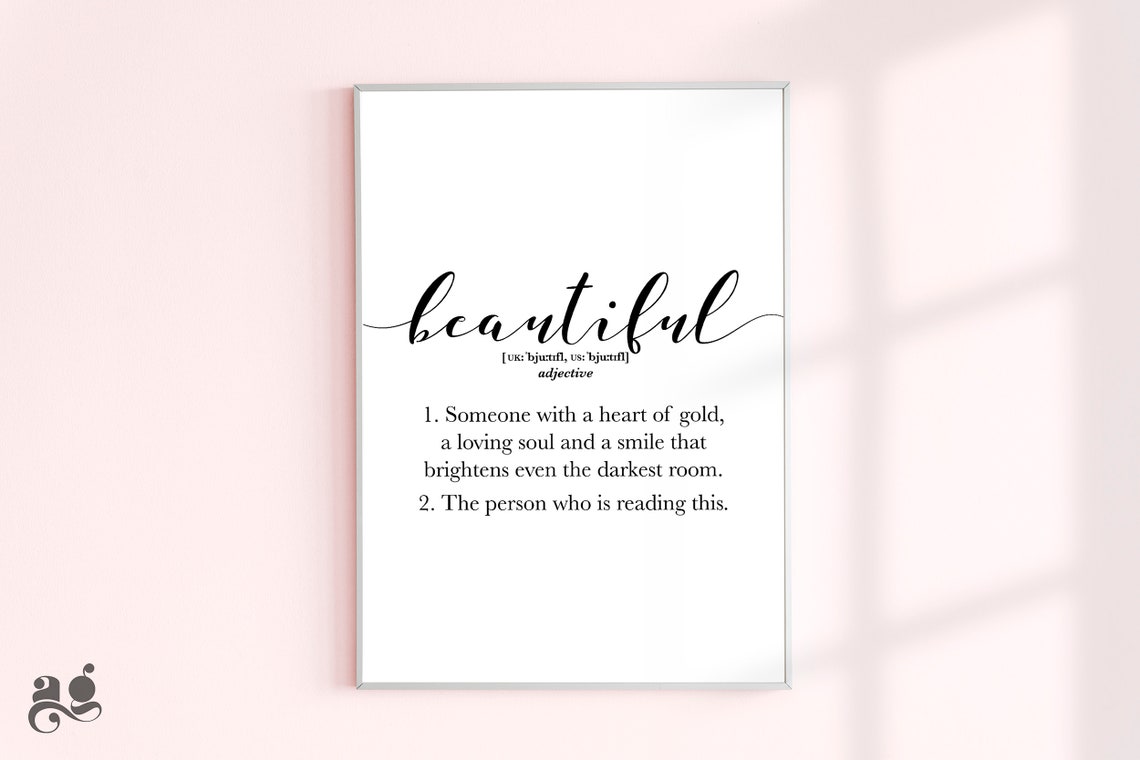 Beautiful Definition Dictionary Poster, Sweet Adjective Gift for Her Decor - Image 3