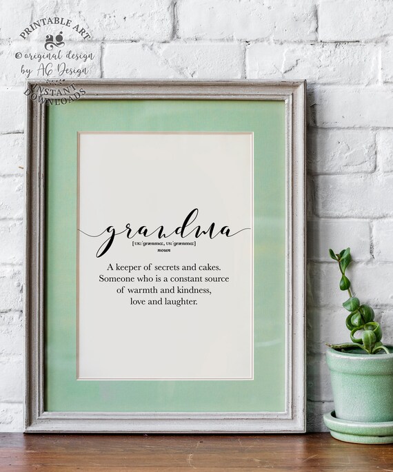 Grandma Gifts Grandmother Definition Prints Funny Word Definition Posters Holiday Gift For Grand Mom Grandparents Definition