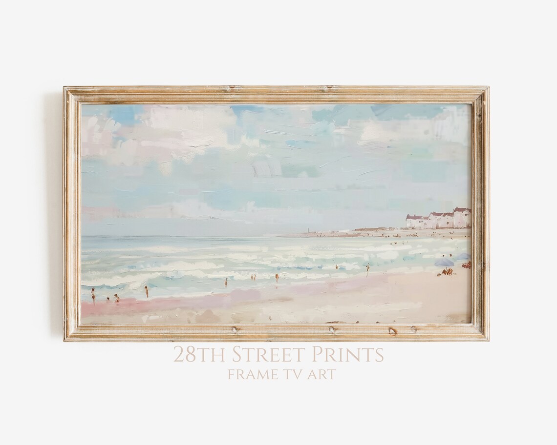 Coastal Beach Abstract Vintage Ocean Art Print