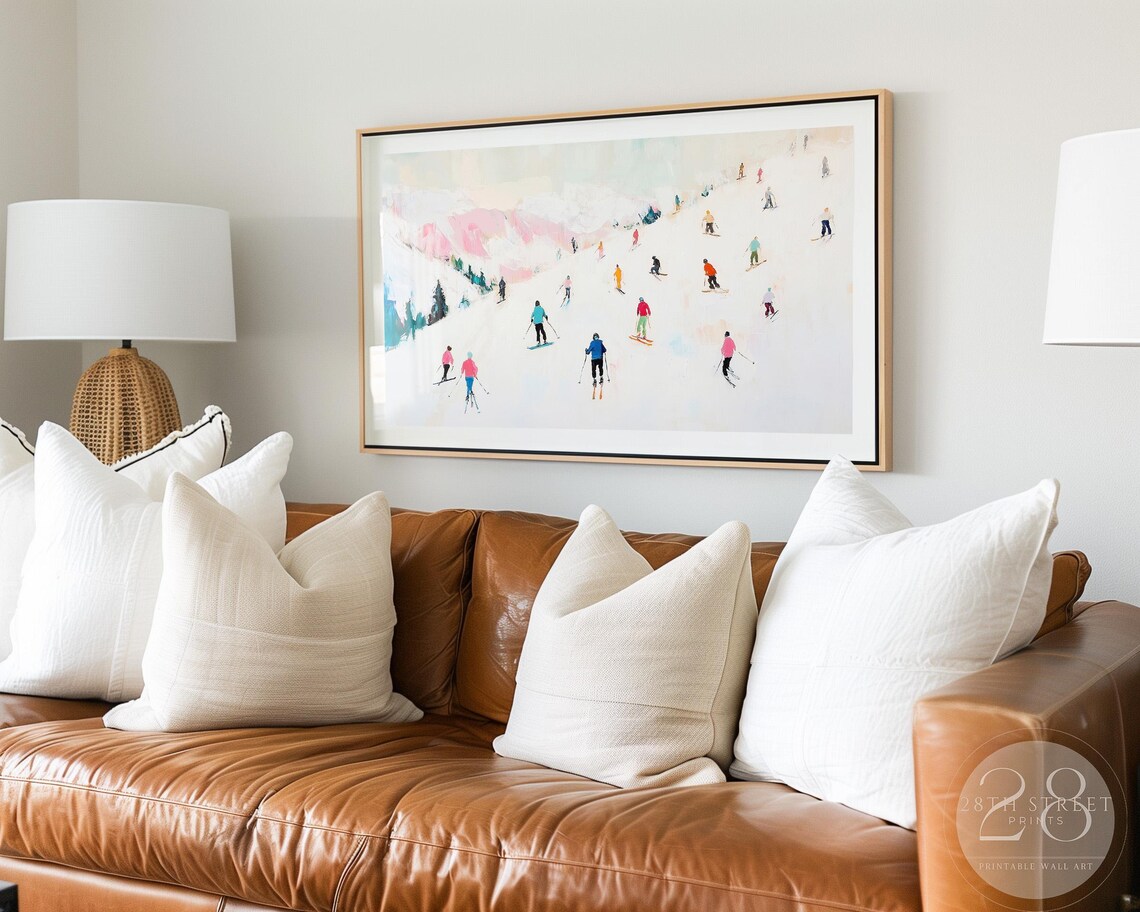 Abstract Skiing Holiday Art Print, Pop Art Modern - Image 2