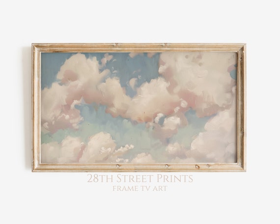 Summer Clouds Landscape Art Print, Nursery Decor
