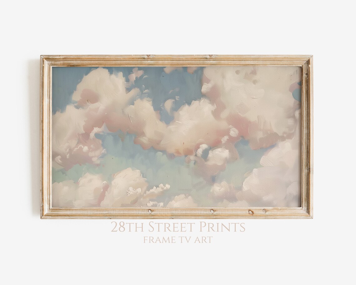 Summer Clouds Landscape Art Print, Nursery Decor