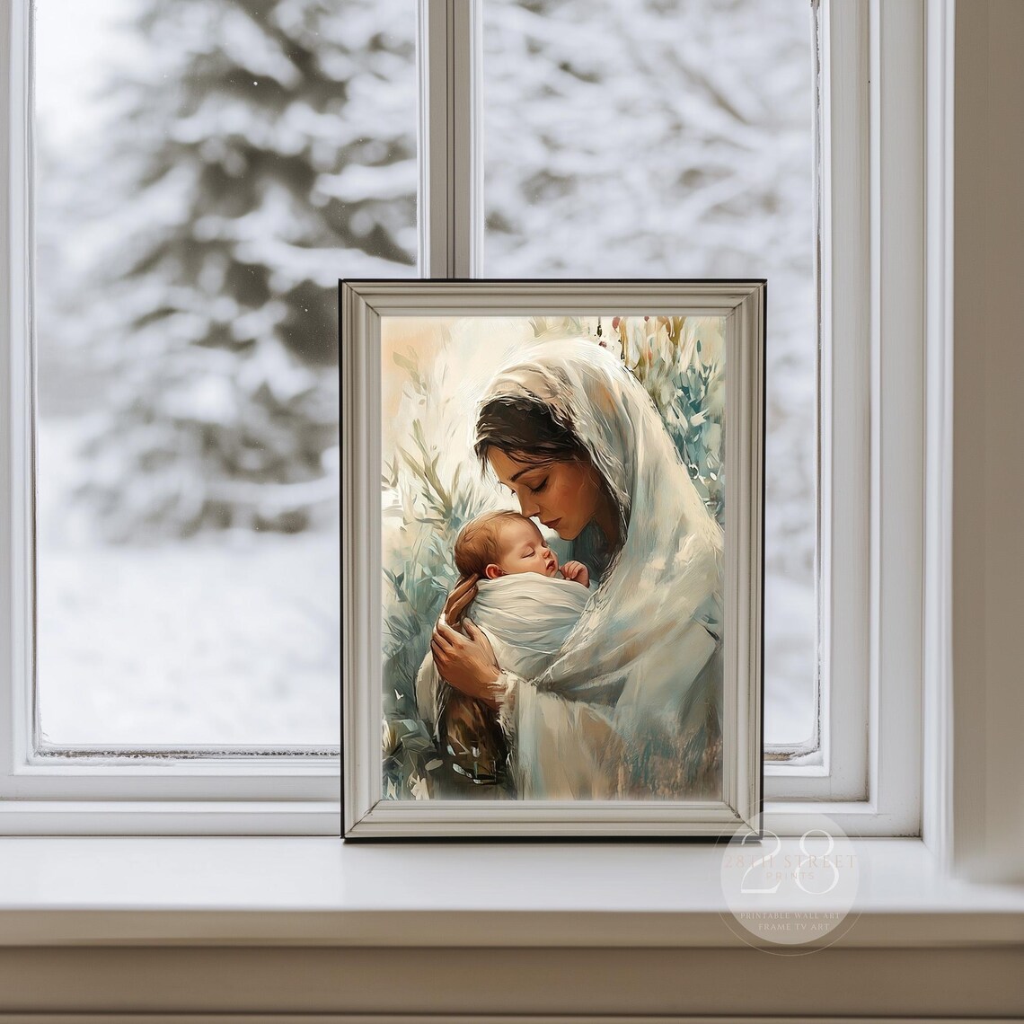 Divine Embrace Mary and Baby Jesus Christian Art Print - Image 2