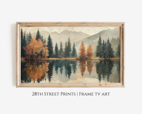 Frame Tv Art Fall Frame Tv Art Landscape Fall Colors Art For Frame Tv Landscape Painting Lg Tv Art Farmhouse Decor