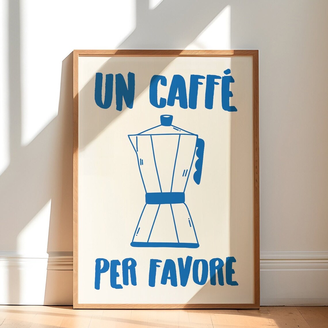 Retro Coffee Moka Pot Art Print, Mid-Century Modern