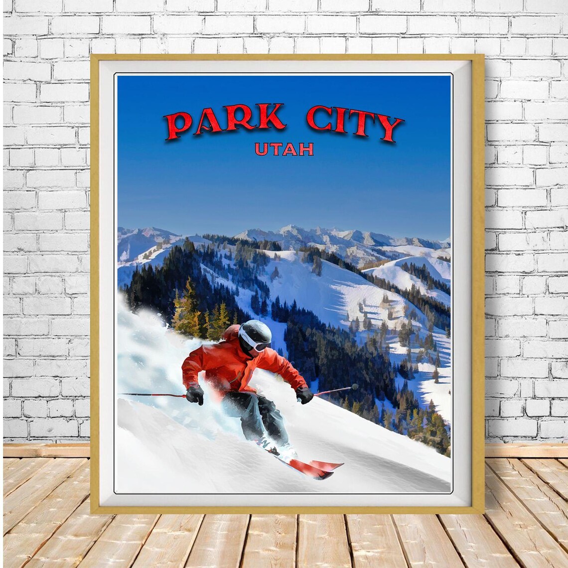 Park City Poster, Utah Ski Travel Poster